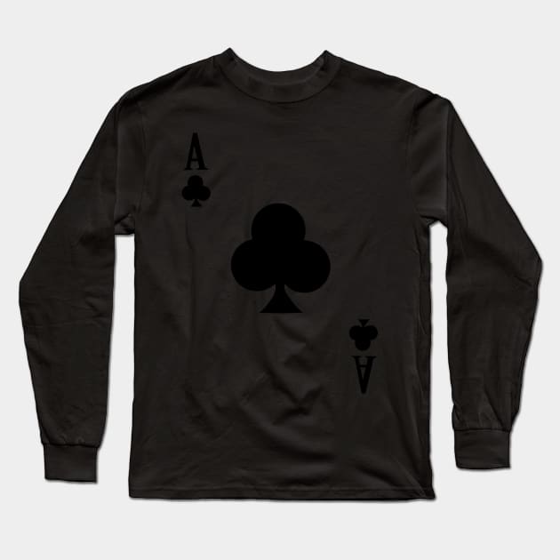 Ace of Clubs I 21 Casino Blackjack I Card Poker design Long Sleeve T-Shirt by biNutz